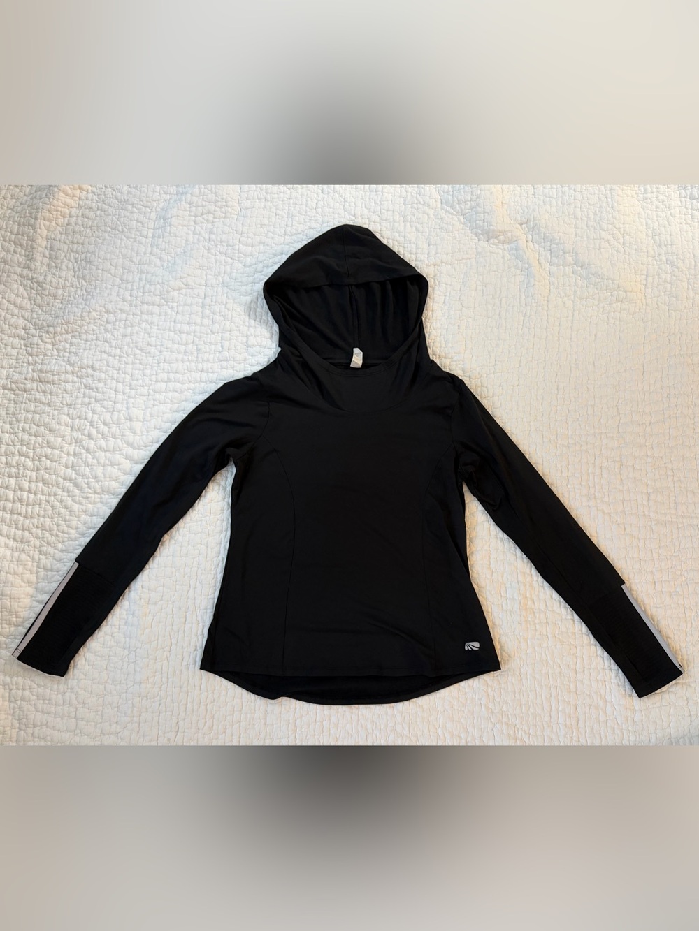 Marika Black Hooded Long-Sleeve Pullover